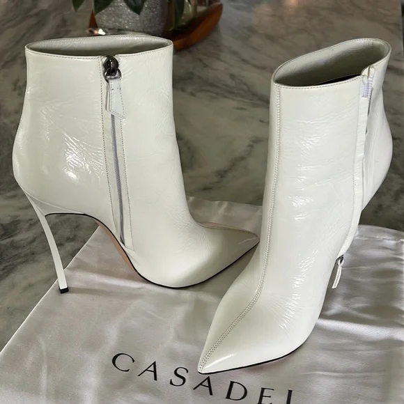 Casadei White Blade stiletto boots size 37 1/2 - Picture 6 of 9